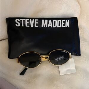 Steve Madden Black and Gold Sunglasses with Sleeve Case